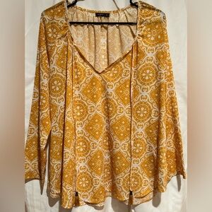 Yellow Patterned Women's Top